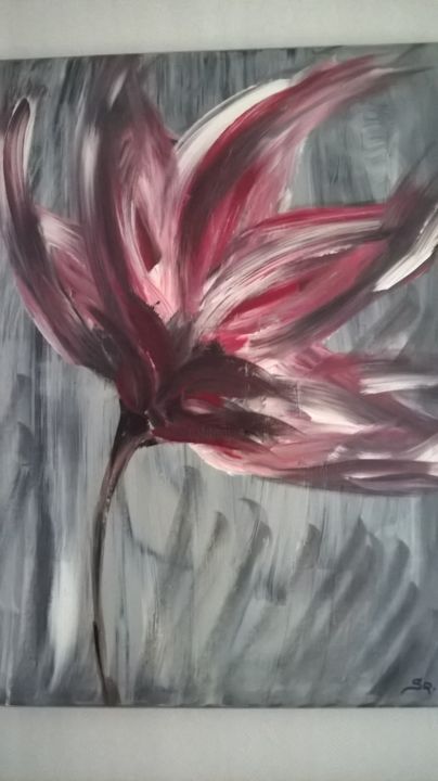 Peinture intitulée "grande-fleur.jpg" par Sylvie Cochet, Œuvre d'art originale