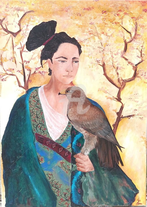 Painting titled "Japonais" by Couleur De L'Âme, Original Artwork, Oil