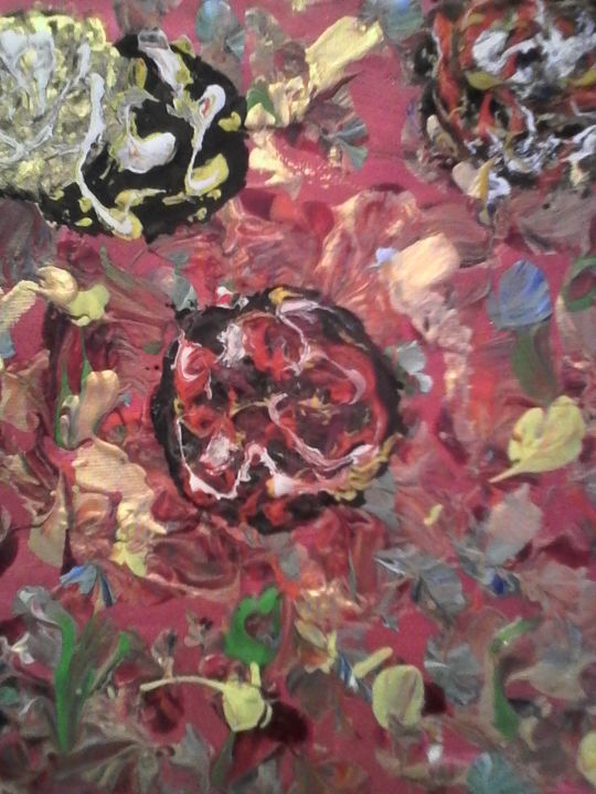 Peinture intitulée "feu d'artifice" par Sylvie Clementin, Œuvre d'art originale, Acrylique