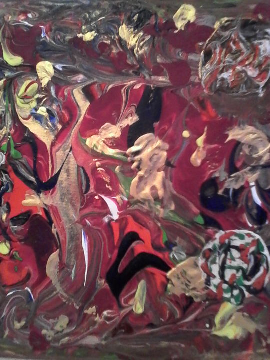 Peinture intitulée "feu d'artifice 3" par Sylvie Clementin, Œuvre d'art originale, Acrylique