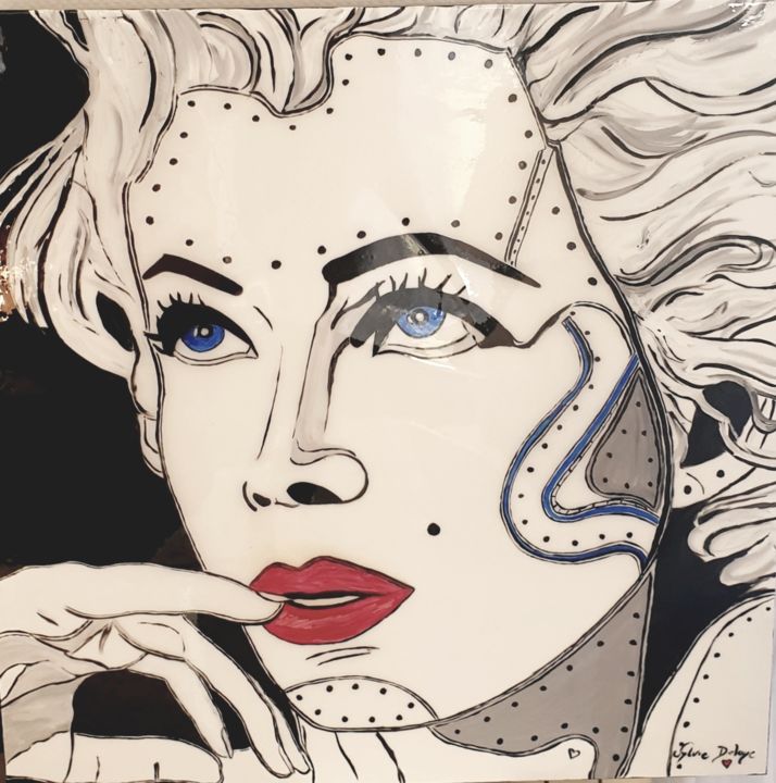 Painting titled "Marilyn Monroe" by Sylvie Delaye, Original Artwork, Acrylic