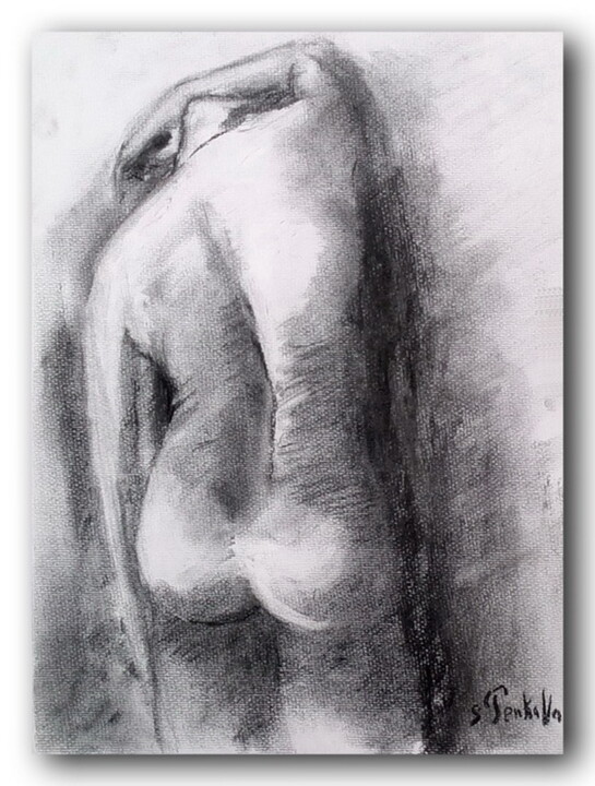 Peinture intitulée "nu-homme-2.jpg" par Sylvie Delhors Penkalla, Œuvre d'art originale