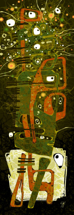 Arts numériques intitulée "Pétard !!! Abstract…" par Sylvie Dessert (Syl), Œuvre d'art originale, Peinture numérique