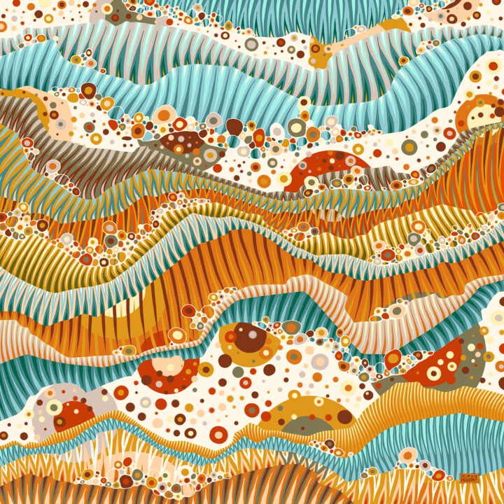 Arts numériques intitulée "Vagues vagues" par Sylvie Dessert (Syl), Œuvre d'art originale, Peinture numérique