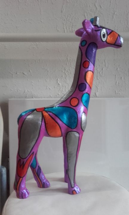 Ambacht getiteld "Fifi la girafe.jpg" door Didie L' Animalistique, Origineel Kunstwerk