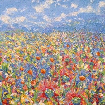Painting titled "Profusion" by Sylvie Gagnon, Original Artwork, Oil