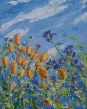 Pintura titulada "Des tulipes ou des…" por Sylvie Gagnon, Obra de arte original, Oleo