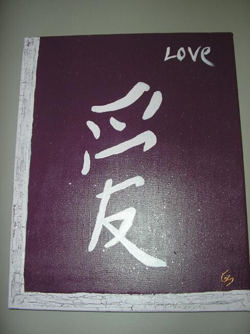 Painting titled "LOVE" by Sylvie Grand, Original Artwork