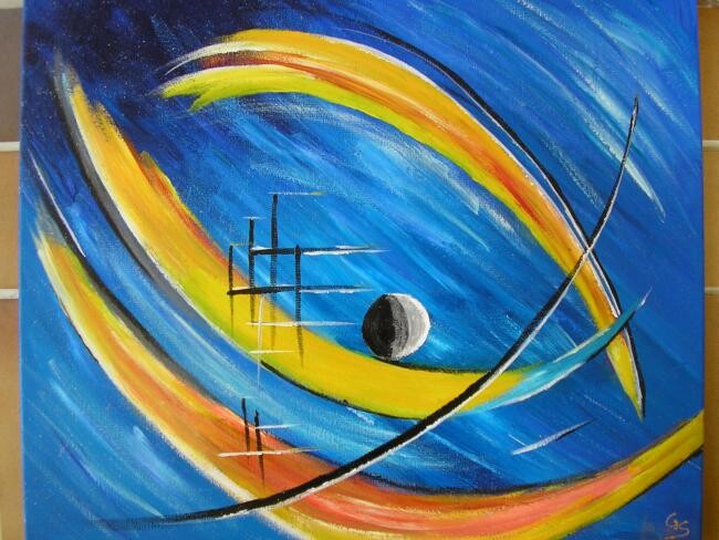 Painting titled "ESPACE" by Sylvie Grand, Original Artwork