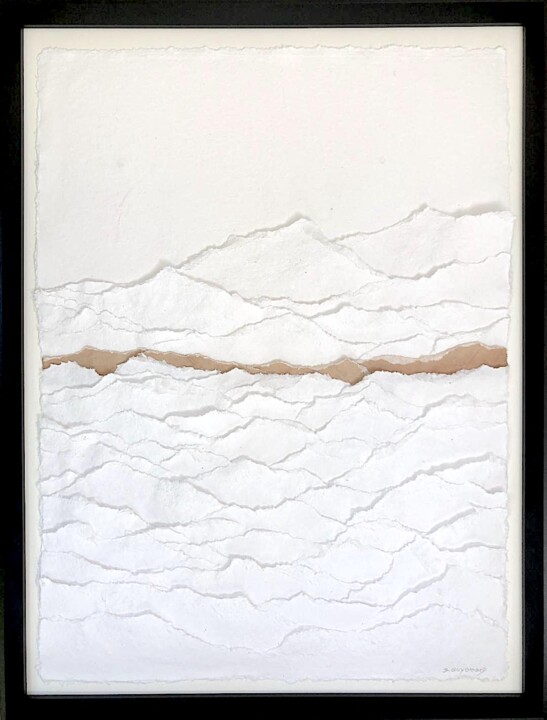 Collages intitulée "Desert Signe XXXIX…" par Sylvie Guyomard, Œuvre d'art originale, Papier Monté sur Autre panneau rigide