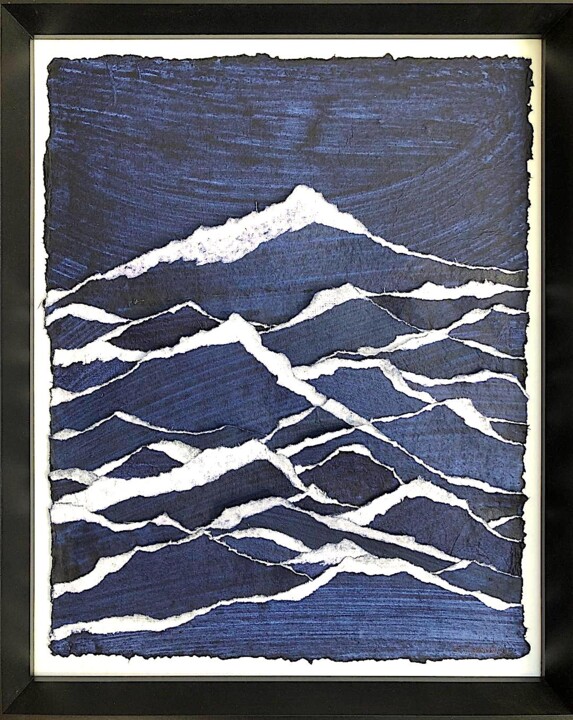 Collages intitulée "Desert Signe XXXXIV…" par Sylvie Guyomard, Œuvre d'art originale, Papier Monté sur Autre panneau rigide