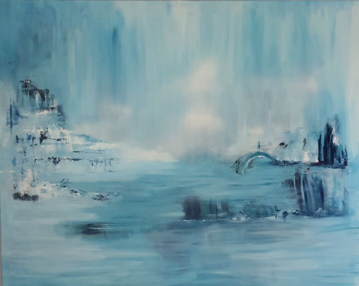 Painting titled "Glace" by Sylvie Hermann, Original Artwork, Acrylic