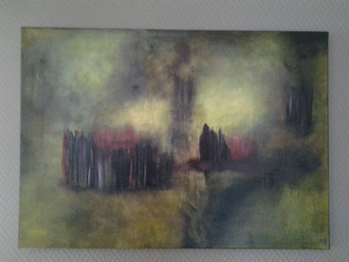 Painting titled "REUNION" by Sylvie Hermann, Original Artwork, Acrylic