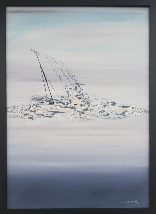 Peinture intitulée "Dérive" par Sylvie Hillion, Œuvre d'art originale, Acrylique