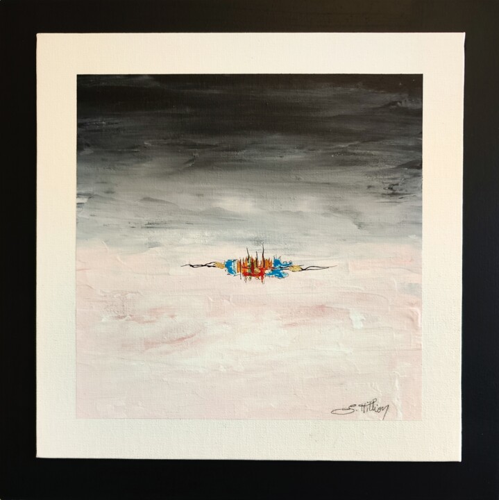 Картина под названием "Sérénité 243" - Sylvie Hillion, Подлинное произведение искусства, Акрил Установлен на Деревянная пане…