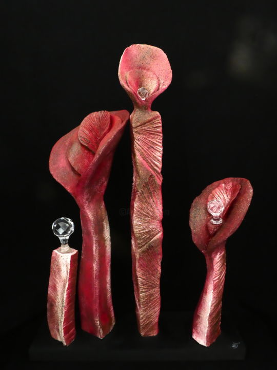 Sculpture titled "Forêt primaire" by Sylvie Jabot, Original Artwork, Terra cotta