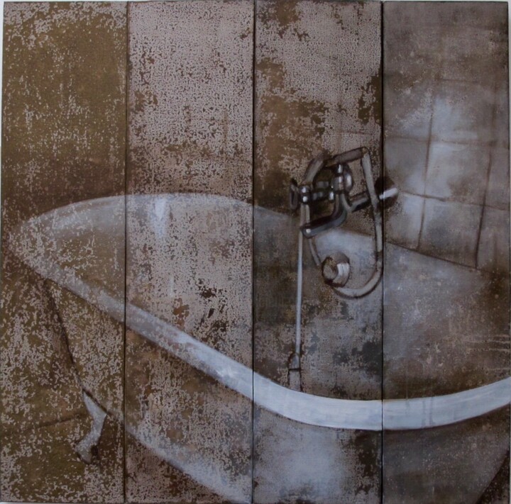 Peinture intitulée "Grand bain" par Sylvie Lesgourgues, Œuvre d'art originale, Acrylique