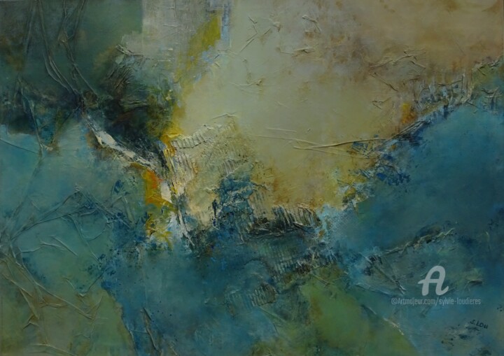 Pintura titulada "Immersion Réf : G23" por Sylvie Loudieres, Obra de arte original, Acrílico Montado en Bastidor de camilla…