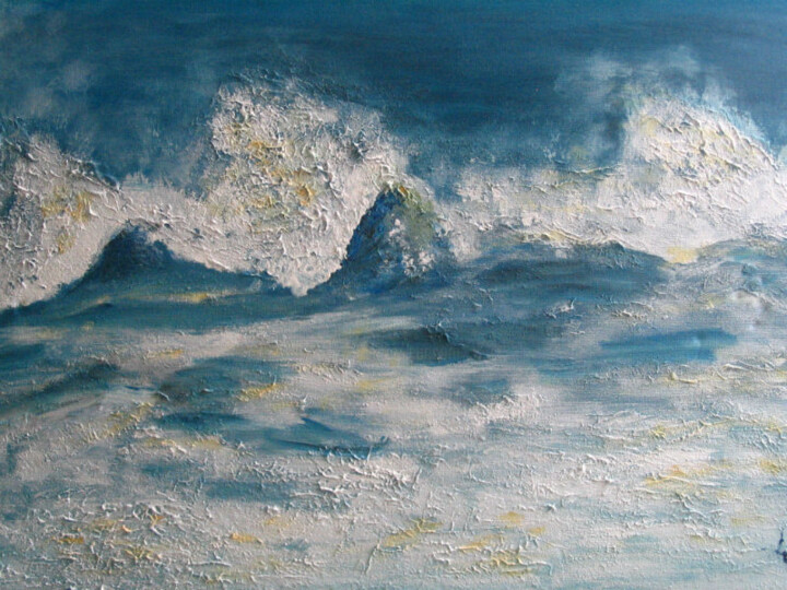 Peinture intitulée "Les grandes-marees-…" par Sylvie Lucas, Œuvre d'art originale, Acrylique
