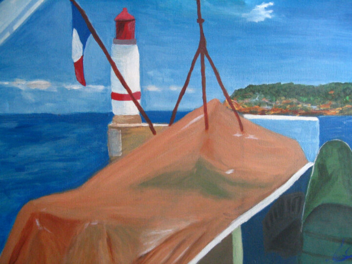 Painting titled "Ile de groix" by Sylvie Lucas, Original Artwork, Acrylic