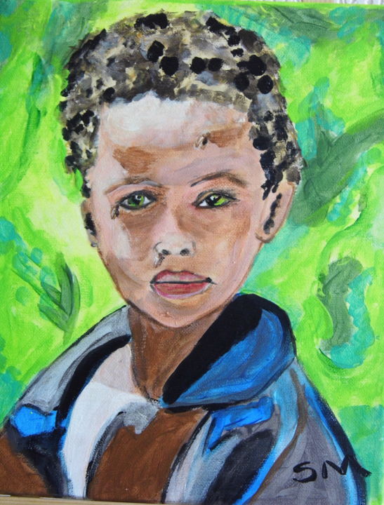 Peinture intitulée "Johary (soleil)" par Sylvie Mabille, Œuvre d'art originale, Acrylique