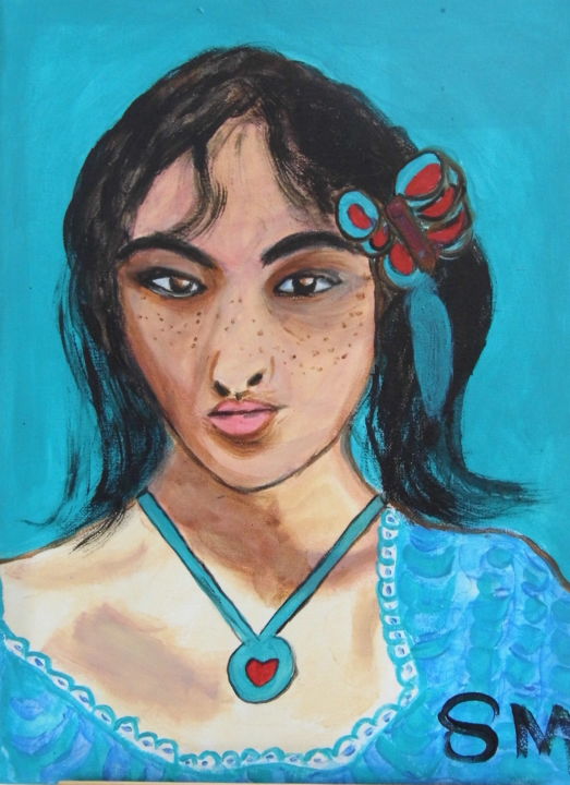 Peinture intitulée "Lolita" par Sylvie Mabille, Œuvre d'art originale, Acrylique