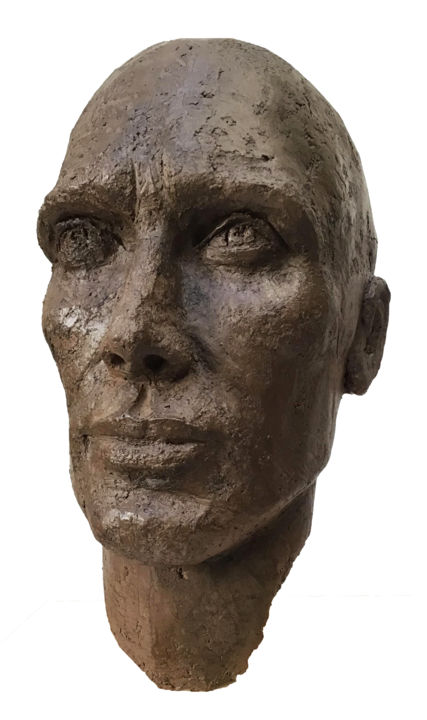 Sculpture titled "Léo" by Sylvie Mathiswan, Original Artwork, Clay