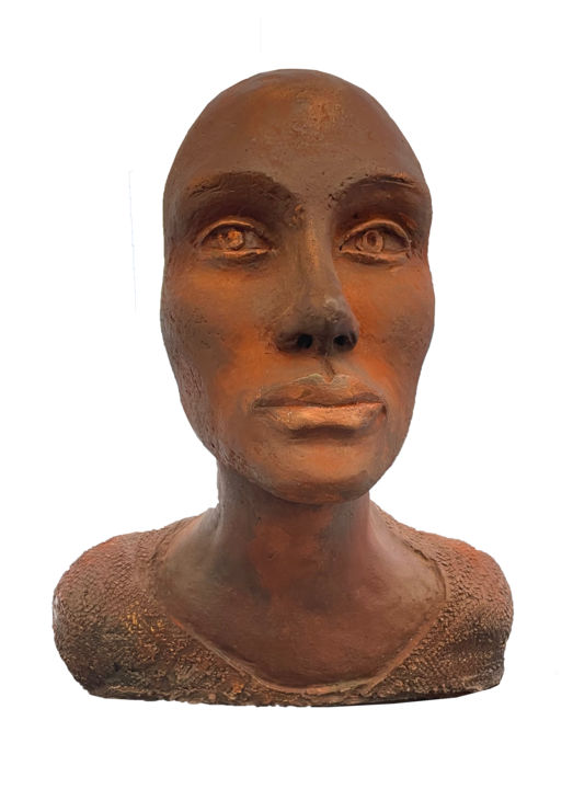 Скульптура под названием "Elsa" - Sylvie Mathiswan, Подлинное произведение искусства, Терракота