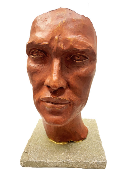 Sculptuur getiteld "Gary" door Sylvie Mathiswan, Origineel Kunstwerk, Terra cotta