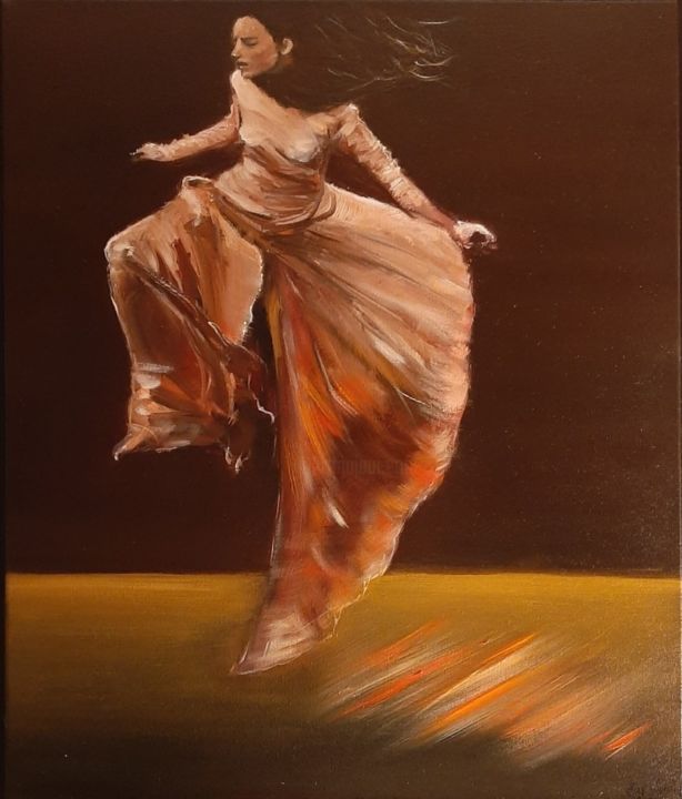Peinture intitulée "Mouvement" par Sylvie Médigue (Sylphyde), Œuvre d'art originale, Huile