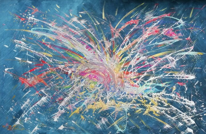 Peinture intitulée "Spirale" par Sylvie Metayer, Œuvre d'art originale, Acrylique