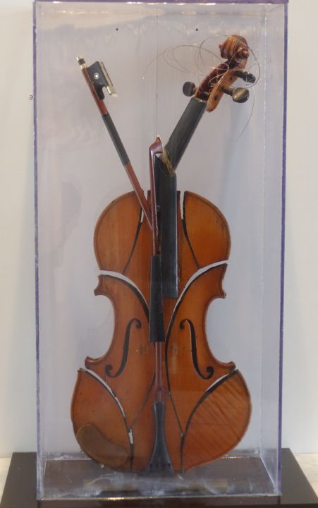 Sculpture intitulée "violon" par Pierre Locci, Œuvre d'art originale, Bois