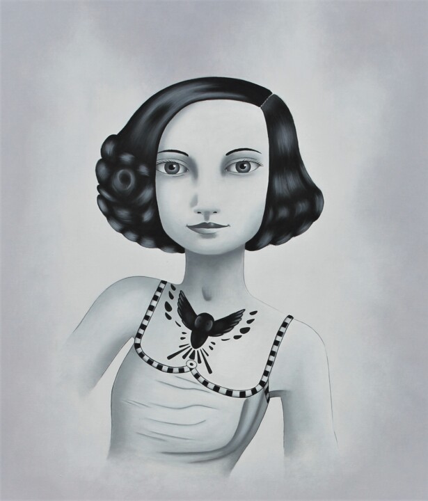 Peinture intitulée "B(l)ack & White N°2" par Sylvie Renault, Œuvre d'art originale, Acrylique