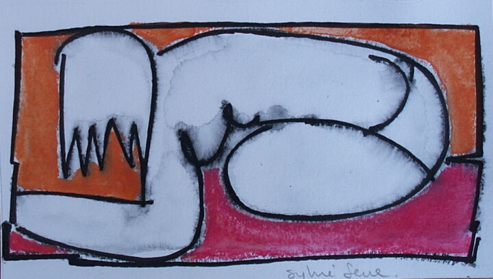 Картина под названием "Mini Môme" - Sylvie Serre, Подлинное произведение искусства, Пастель