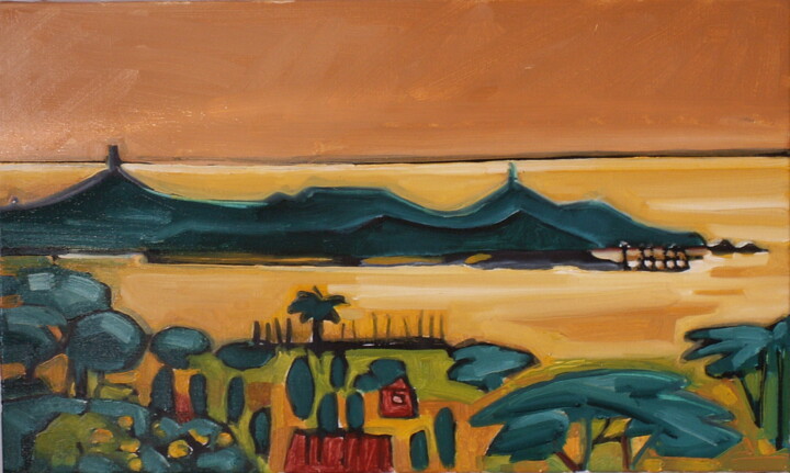 Painting titled "La vue amirale" by Sylvie Serre, Original Artwork, Oil