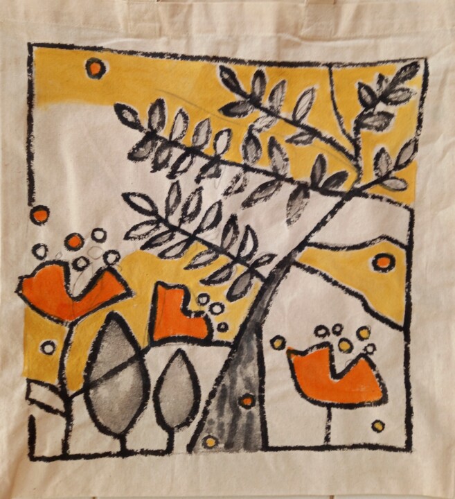 Design titled "Sac feuillage n°3" by Sylvie Serre, Original Artwork, Accessories