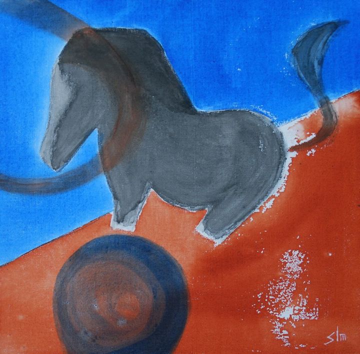 Peinture intitulée "playful-horse.jpg" par Slm, Œuvre d'art originale
