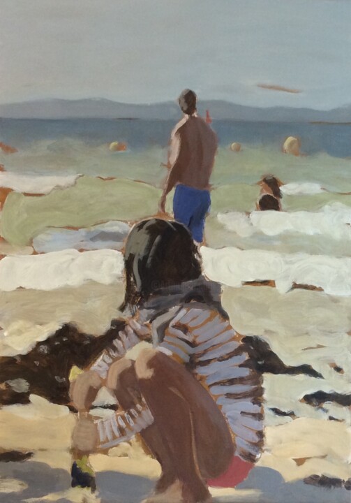 Peinture intitulée "Au loin" par Sylvie Sylvie Veisseire, Œuvre d'art originale, Acrylique