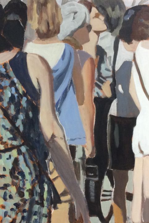 Peinture intitulée "Femmes en foule" par Sylvie Veisseire, Œuvre d'art originale, Acrylique