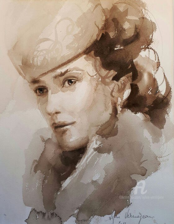 Peinture intitulée "Natacha" par Sylvie Vernageau, Œuvre d'art originale, Aquarelle