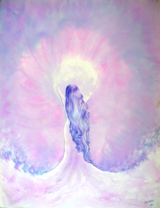 Peinture intitulée "fusion" par Sylvie, Le Chant Du Vent, Œuvre d'art originale, Aquarelle