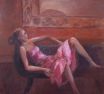 Painting titled "le sofa" by Sylvie Beuzen, Original Artwork