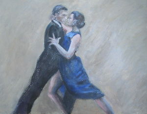 Painting titled "tango" by Sylvie Beuzen, Original Artwork