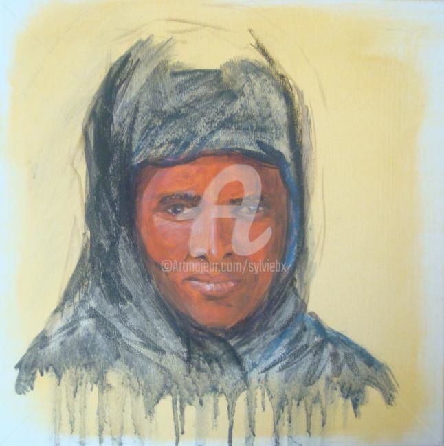 Malerei mit dem Titel "femme africaine" von Sbx, Original-Kunstwerk, Öl