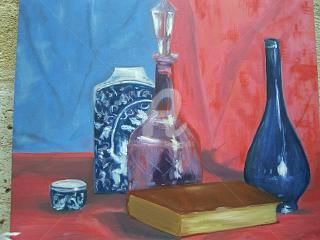 Painting titled "nature morte aux va…" by Sbx, Original Artwork