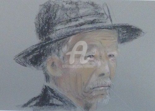 Peinture intitulée "le vieil homme au c…" par Sbx, Œuvre d'art originale