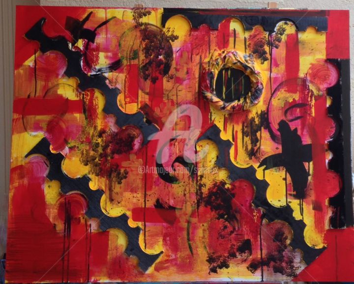 "Rouge-jaune-noir" başlıklı Tablo Sbx tarafından, Orijinal sanat