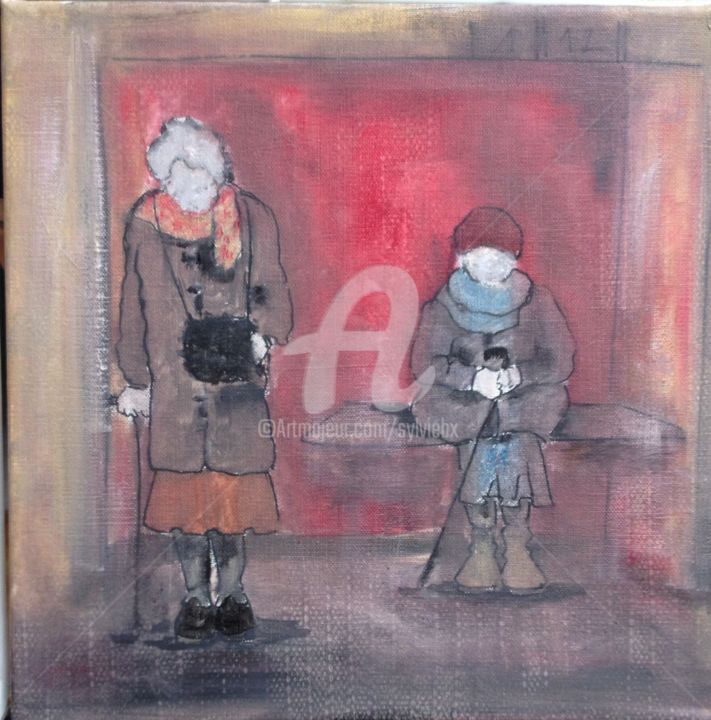 Malarstwo zatytułowany „En attendant le bus” autorstwa Sbx, Oryginalna praca