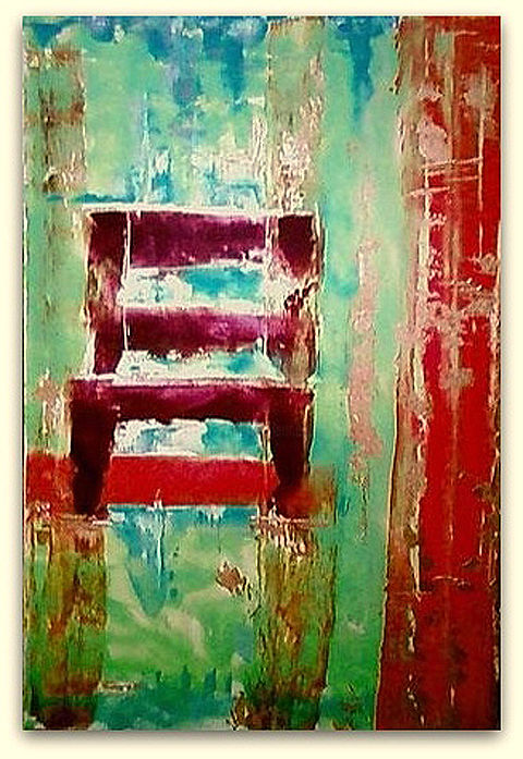 Painting titled "LA CHAISE" by Sylvie Del Gallo, Original Artwork