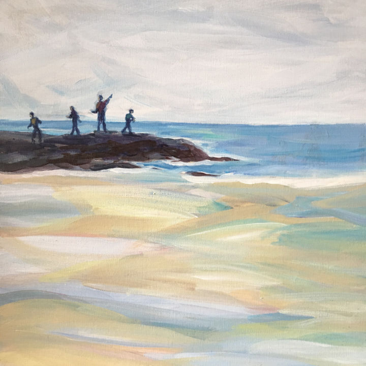 Painting titled "AU PHARE" by Sylvie Galard, Original Artwork, Acrylic